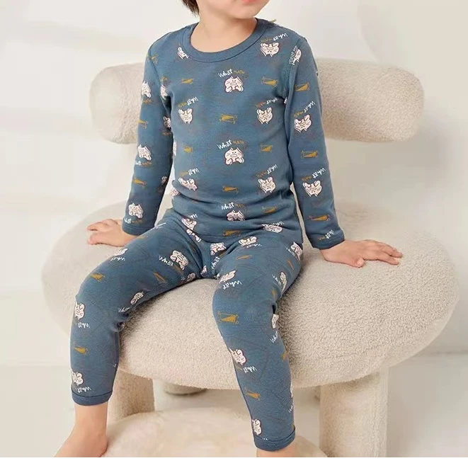 男童秋冬卡通印花秋衣家居服套装H997