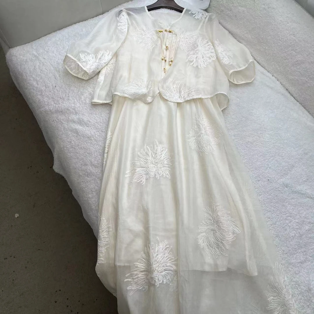 夏季新款时尚百搭仙气飘飘裙装两件套装c9122