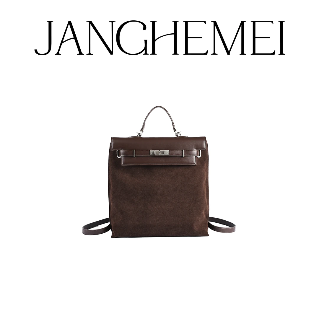 JANGHEMEI【复古双肩包】大容量通勤休闲包 O13171M34