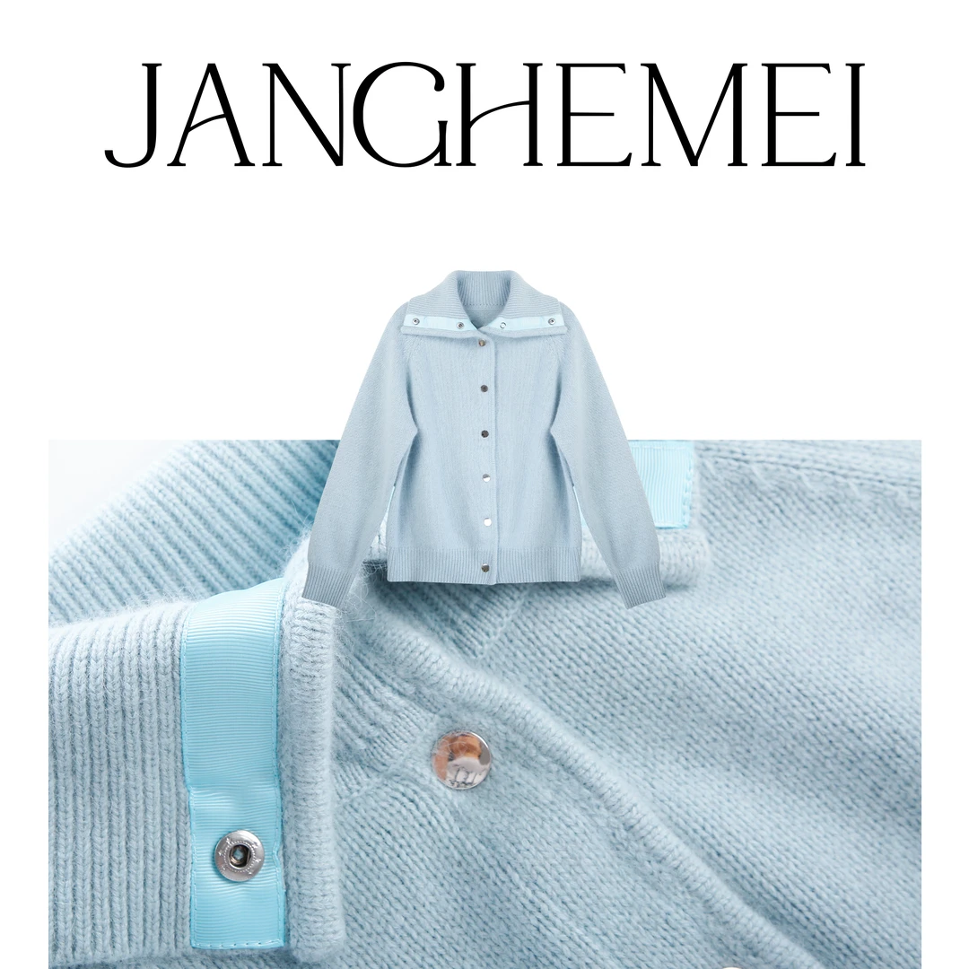 JANGHEMEI【翻领毛针织开衫】毛衣外套 M12339M33