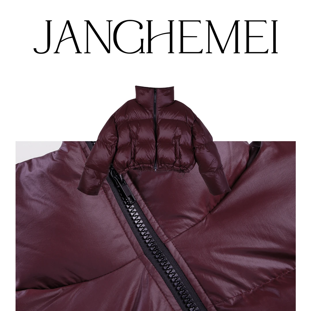 JANGHEMEI【短款立领羽绒服】热力感宽松面包服90白鸭绒E12882M34