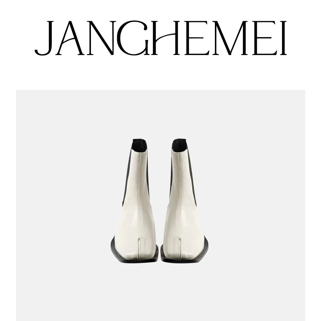 JANGHEMEI【时装鞋】环保皮黑色时装靴 O07066M33