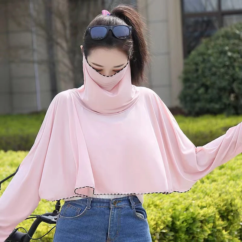 防晒衣学车骑行神器防紫外线百搭甜美电动车护颈护脸骑车一体遮