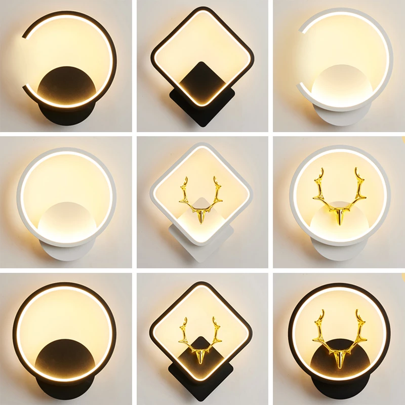 鹿角壁灯卧室床头灯网红爆款led北欧极简楼梯客厅沙发背景墙壁灯