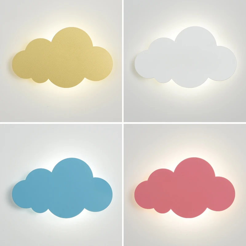 儿童房卧室床头壁灯现代简约led客厅背景墙北欧创意云朵极简灯具