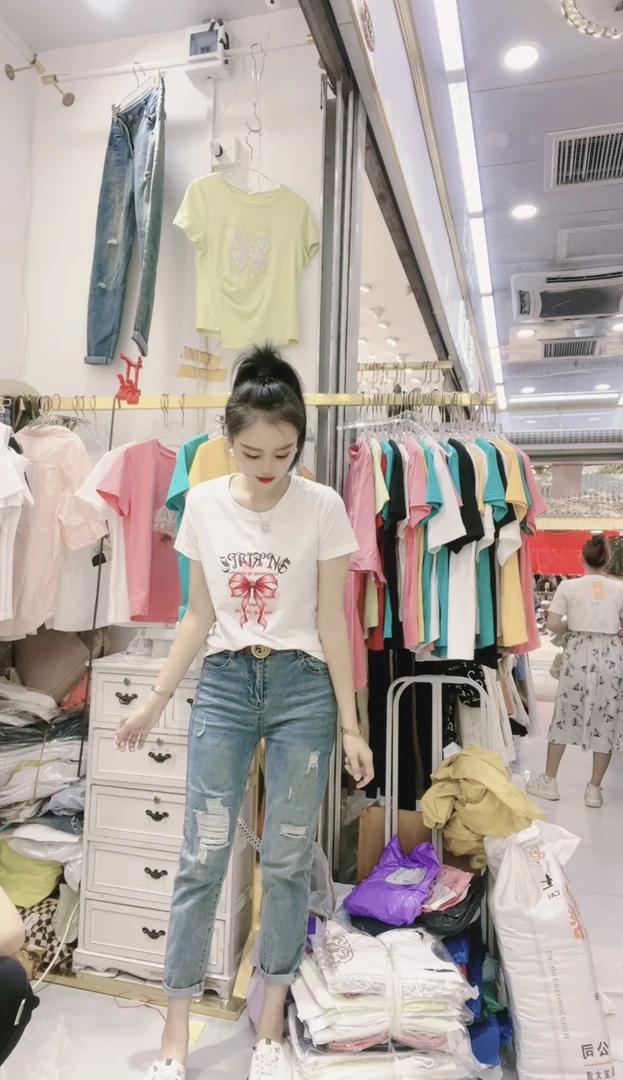 【小玉】2024夏季新款T恤女减龄时尚洋气百搭显瘦上衣