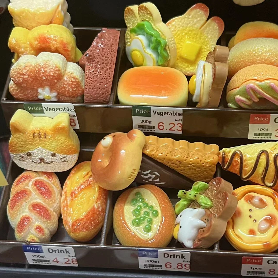 树脂diy食玩 微缩食玩 面包对对碰 微缩