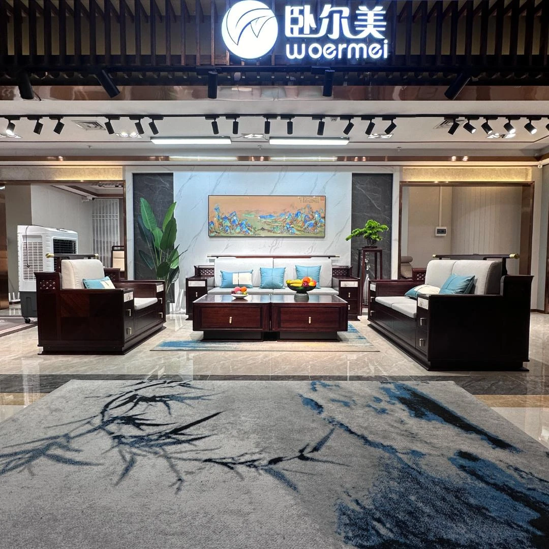 卧尔美新中式黑檀木乌金木全实木沙发储物客厅贵妃位脚踏禅意