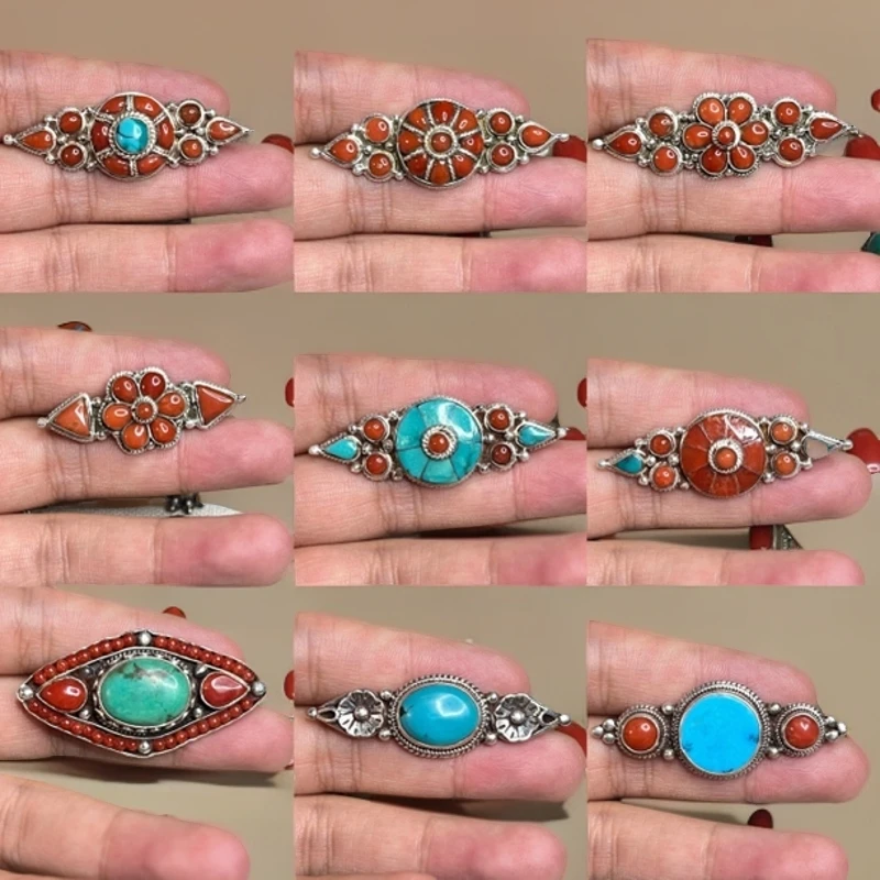 合金亚克力吊坠 非金属皮质吊坠手工时尚饰品复古气质蓝色百搭