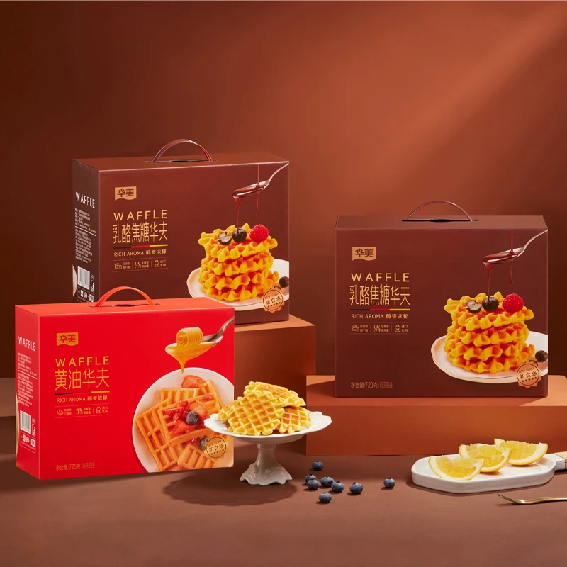 【拍1发3】华美焦糖星格氏华夫饼黄油华夫饼美味早餐下午茶720g【ZL】