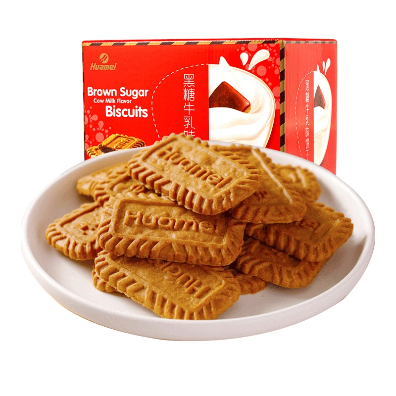 华美黑糖牛乳饼干1020g盒装酥脆休闲零食早餐下午茶营养奶香香甜
