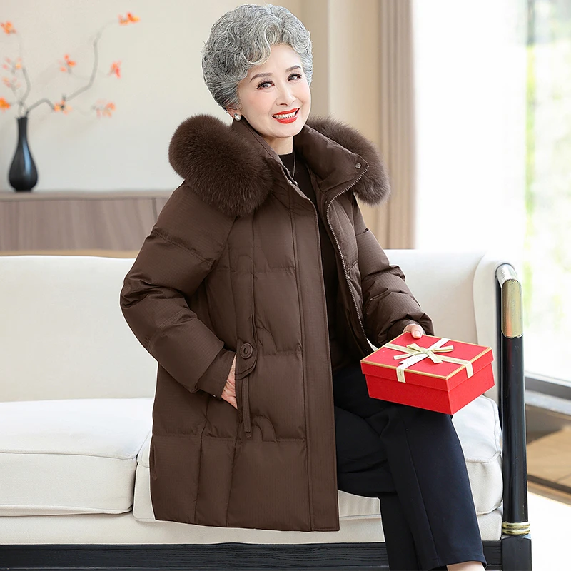 羽绒服新国标白鸭绒高端洋气中老年人女装奶奶保暖Y1201Z11530