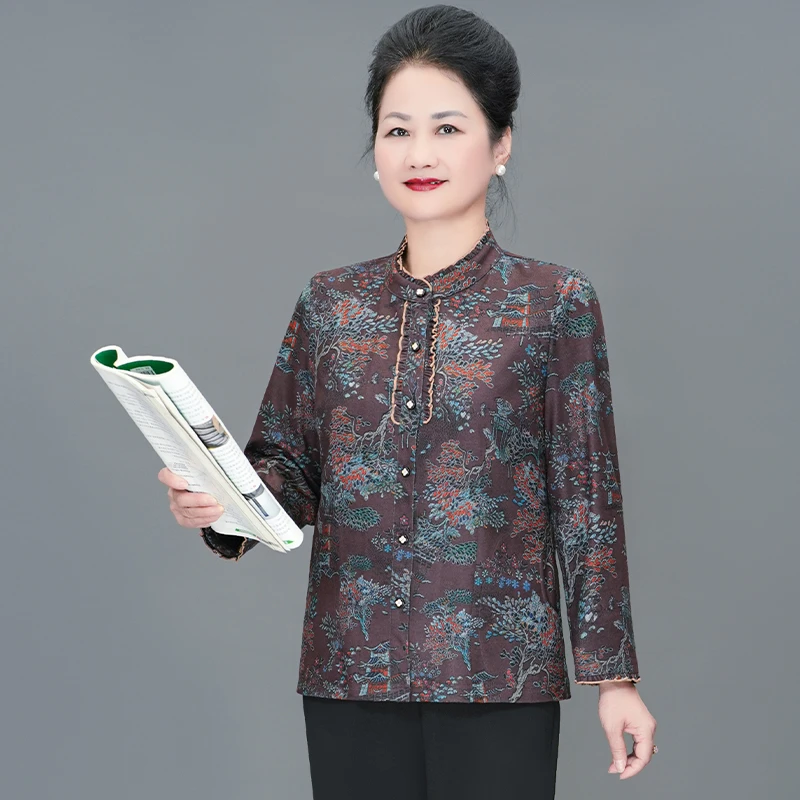 新款外套2025中老年人女装胖妈妈装加肥加大码时尚C5027