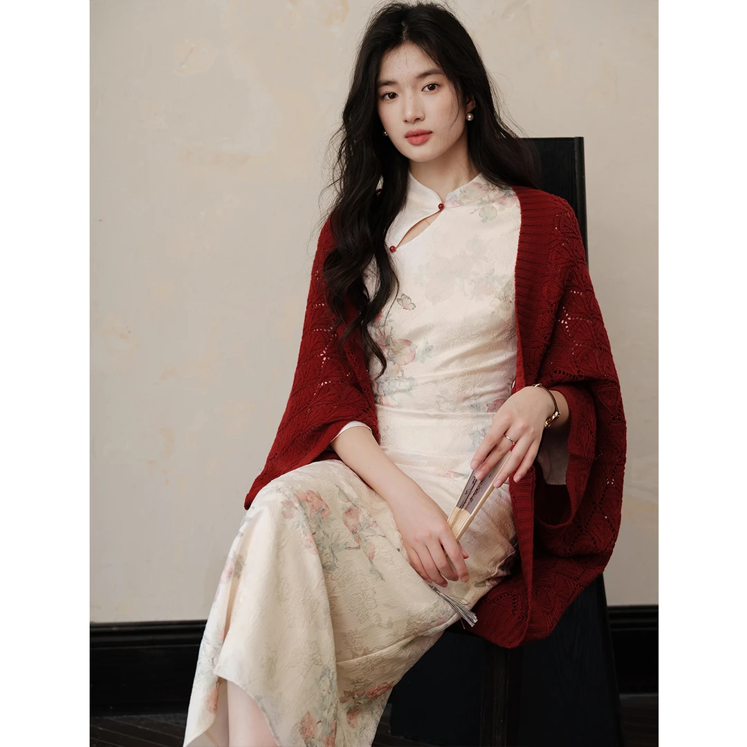 TYANG贰羊【锦香囊】新中式印花长款改良旗袍连衣裙