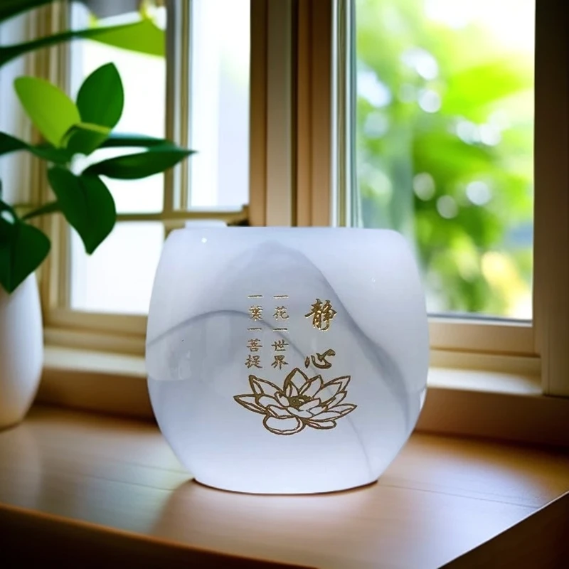 琉璃主人杯描金手工高档创意主人杯私人订制中式清雅水墨琉璃茶具