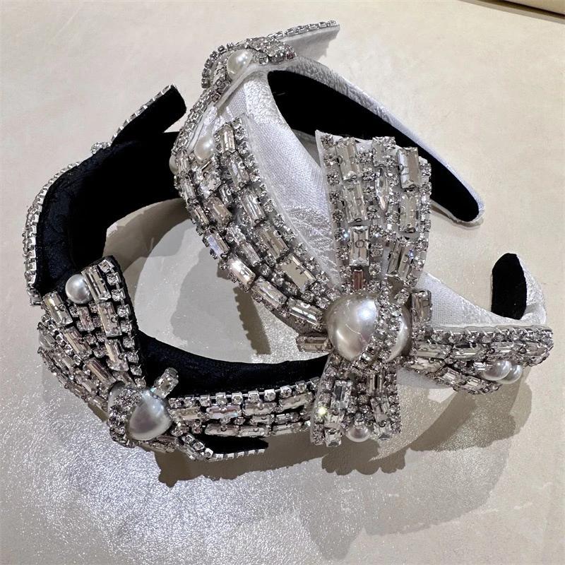 津玲【美少女】手工气质轻奢小香风时尚百搭黑色法式重工简约发箍