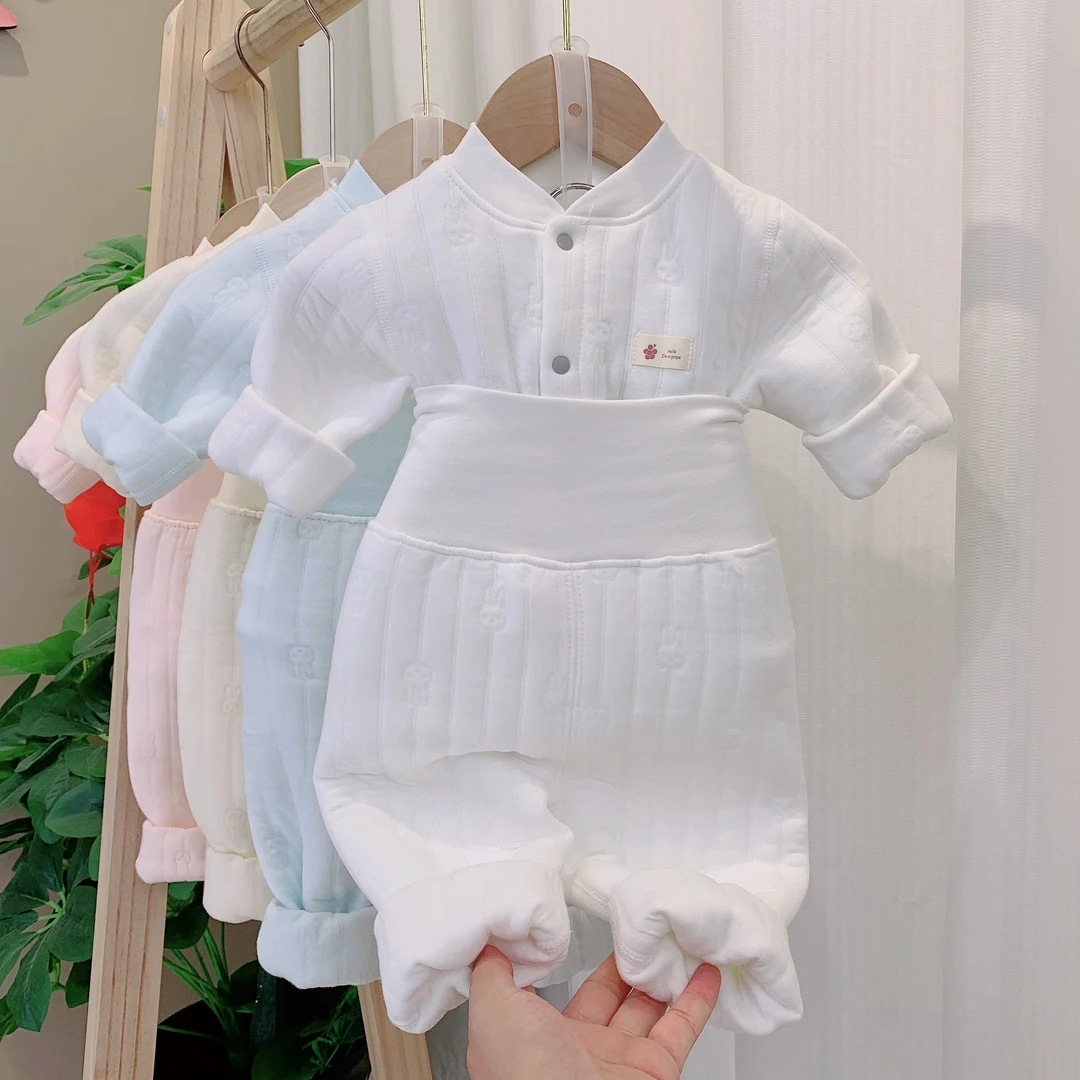 宝宝A类8023可开裆保暖衣1-3岁套装春秋棉秋冬婴幼儿婴儿护肚