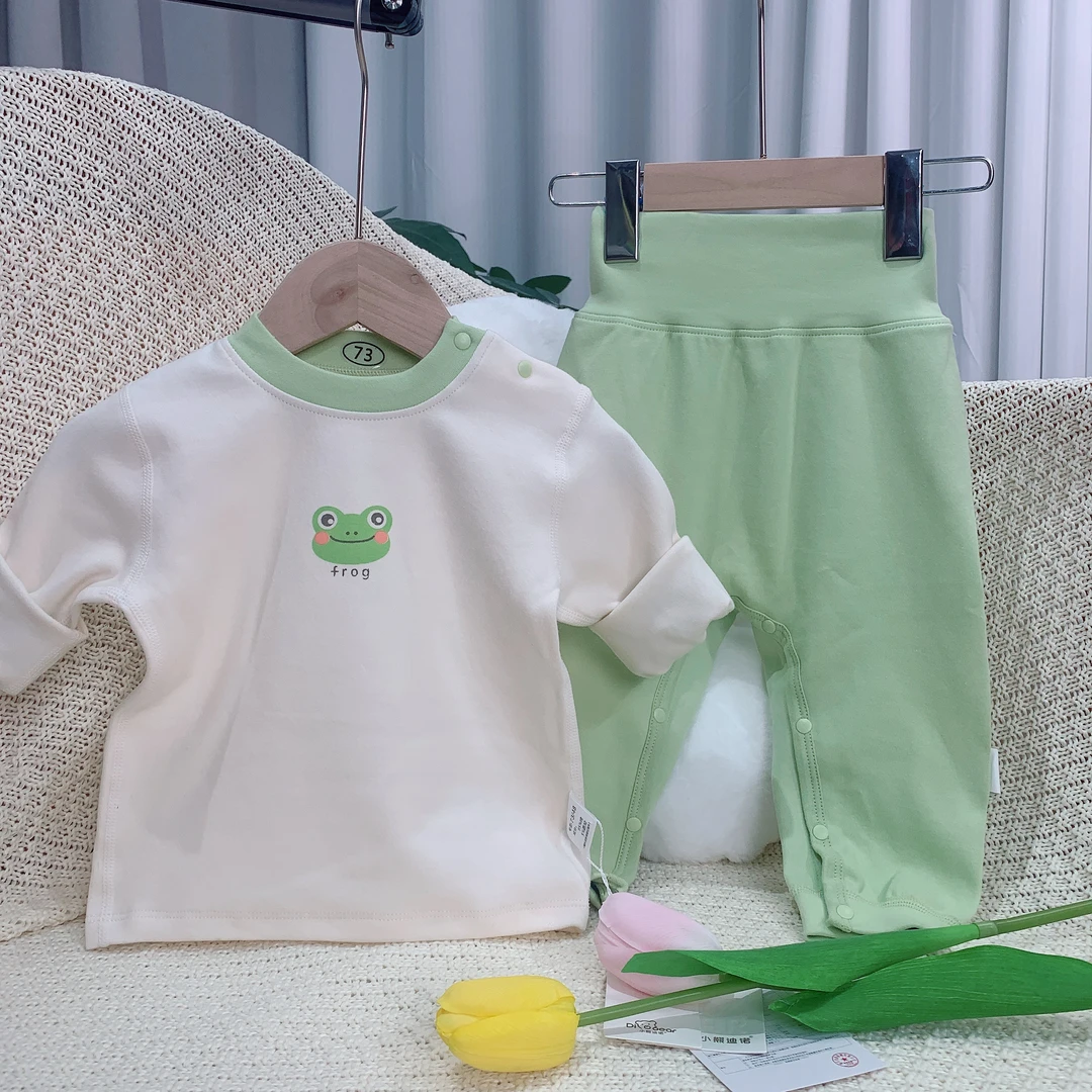 秋季20210婴幼儿高腰护肚舒绒秋衣套装新生儿宝宝套装