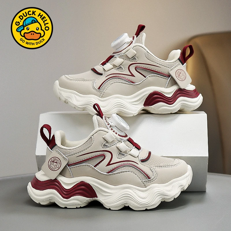 小黄鸭男童鞋子2025春秋新款网面透气青少年12男孩15岁男孩运动鞋