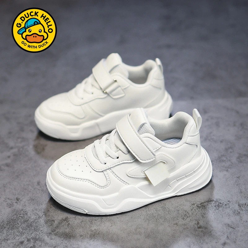 小黄鸭儿童小白鞋2025新款春秋女童软底男童运动鞋中大童儿童板鞋