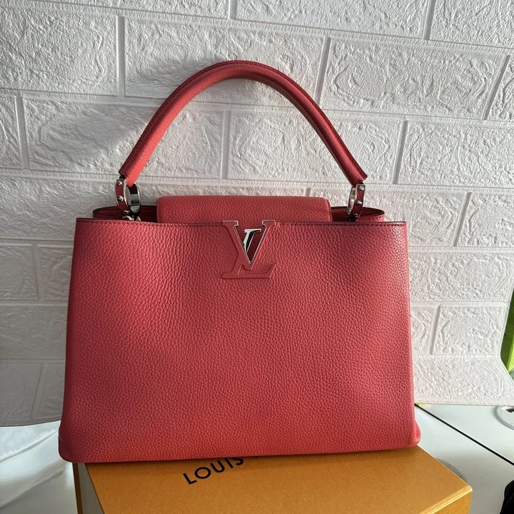95新 LouisVuitton/路易威登 【专属】玫粉色大号cap手提包..