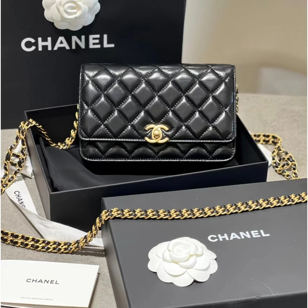 99新 Chanel/香奈儿  【专属】23p双链条logo woc斜挎单肩包