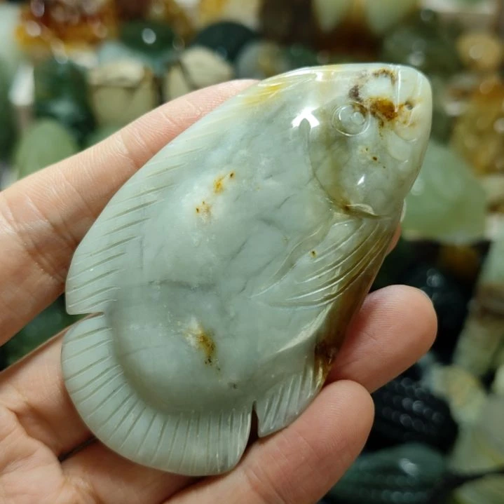 岫玉手把件未镶嵌