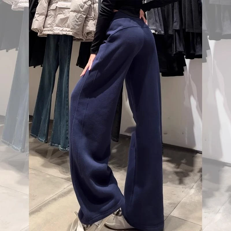 早春阔腿裤女秋冬爆款美式高腰显瘦运动卫裤休闲瑜伽直筒裤子拖地