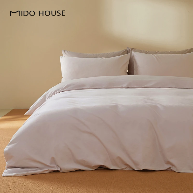 MIDOHOUSE【全棉加厚磨毛套件纯色】床上四件套纯全棉秋冬床品套件