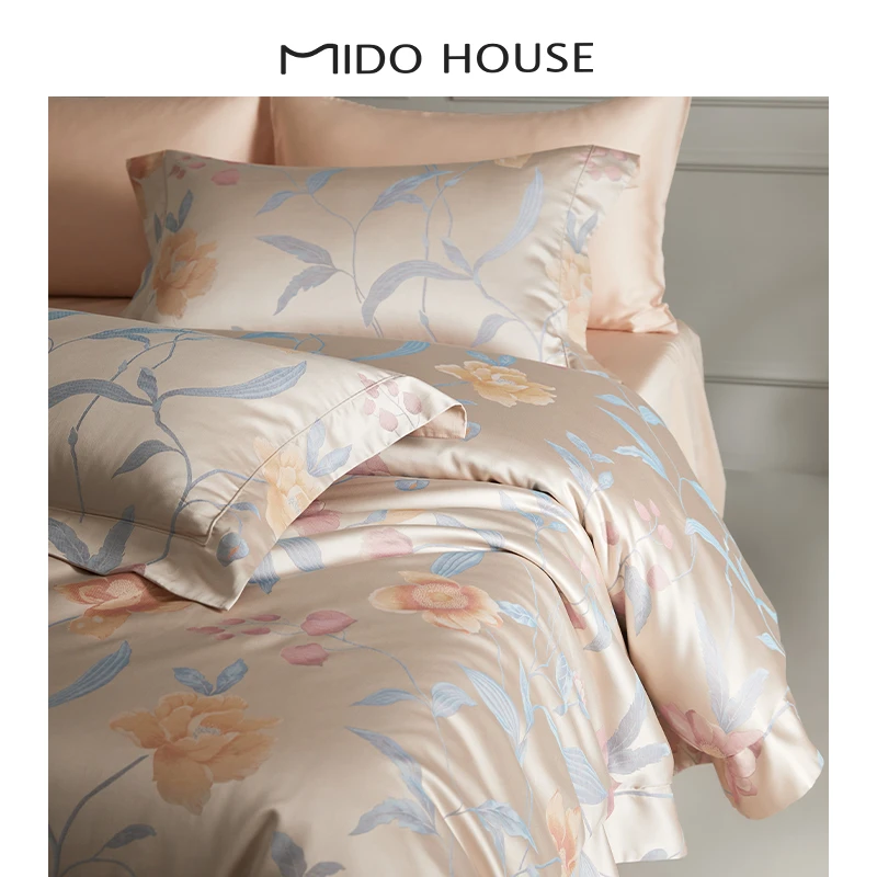 MIDOHOUSE铭都【秋柔似锦】 轻奢高端100支色织提花新疆棉四件套