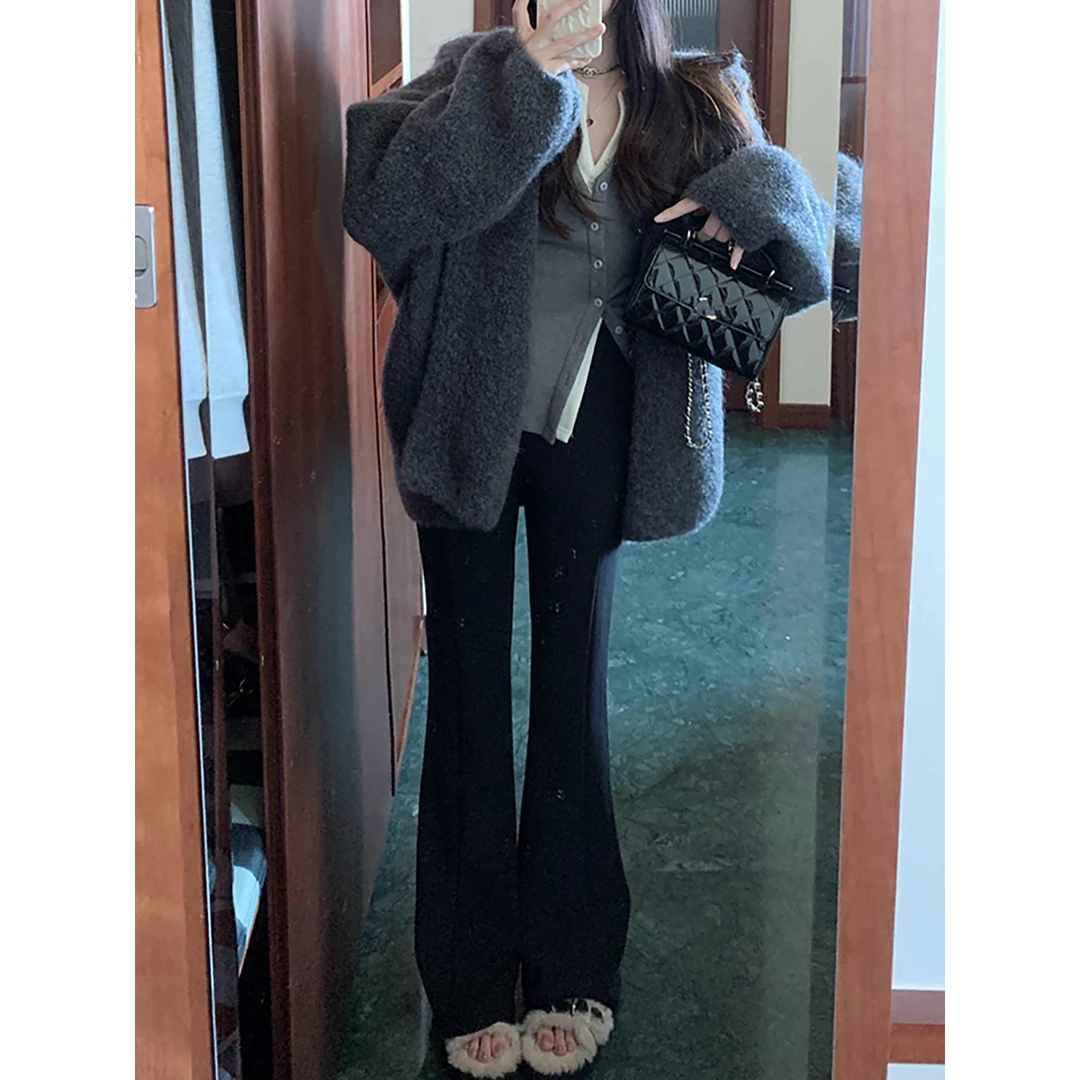 立裁瘦瘦直筒裤 ~~垂直入坑 女士秋高腰修身显瘦弹力面料纯色长裤