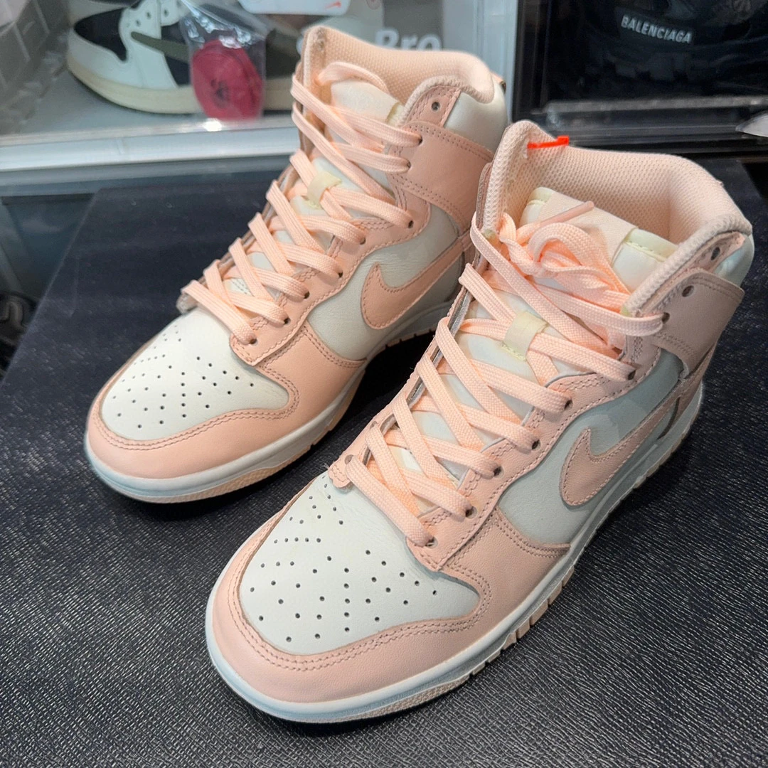 36.5码/NIKE DUNK 高帮 板鞋 淡粉/95新无盒