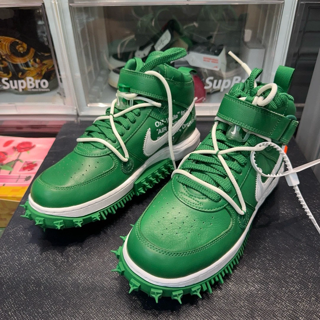 42码/OW✖️NIKE联名 AF1 空军一号 白绿 板鞋/全新无盒空军