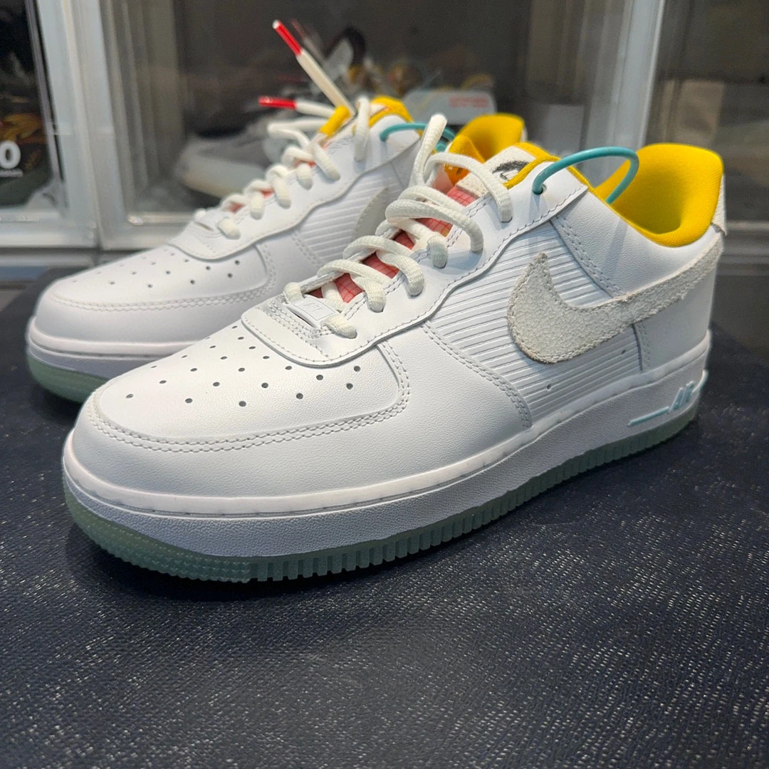 40码/NIKE AF1 低帮板鞋 白蓝橙/全新原盒 氧化