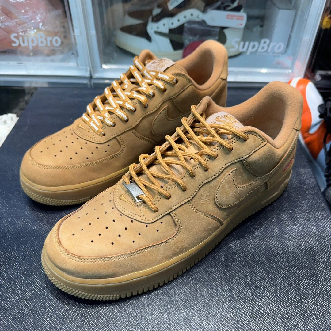 45码/Supreme✖️NIKE联名 空军一号 板鞋 小麦/95新无盒/0069