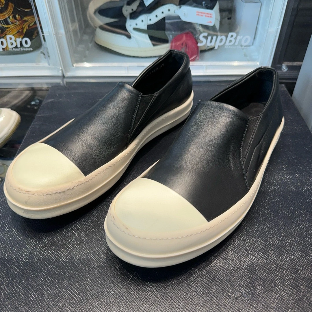 45码/RICK OWENS/RO 牛皮 低帮 板鞋 黑色/95新无盒