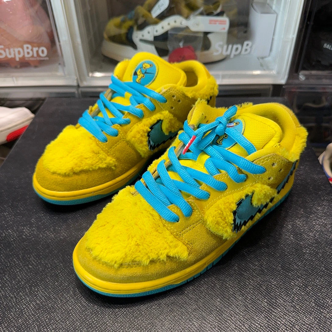 42码/NIKE DUNK SB跳舞小熊 板鞋 黄蓝/95新无盒/0157