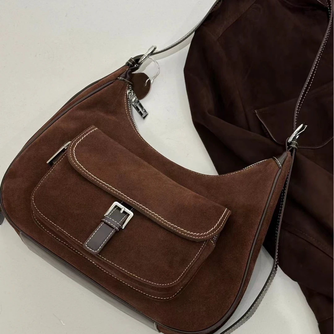 【小钱总】牛皮反绒油蜡 好用气质 单肩包 手提包 斜挎包 QJH-9099