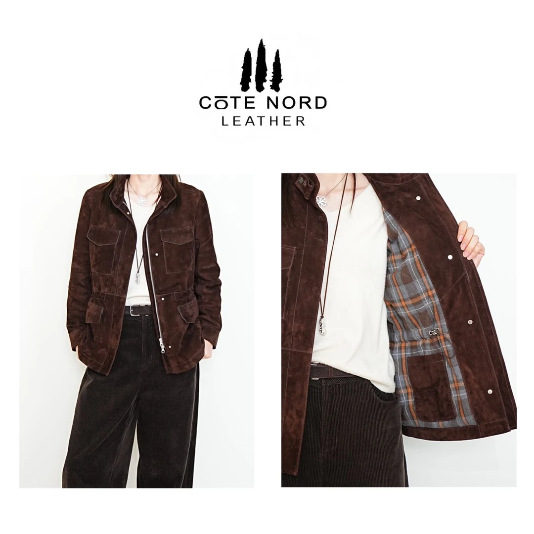 【小钱总】猎装加厚冬款 25冬正绒皮夹驼绒真皮外套 -YRF Q24-008