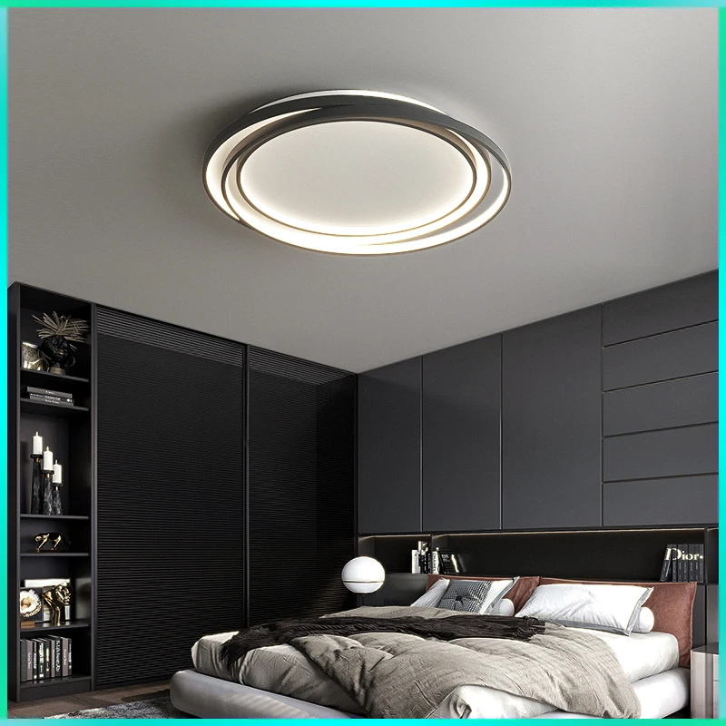 极简现代简约2025年新款主卧吸顶灯创意个性圆环书房卧室房间灯具