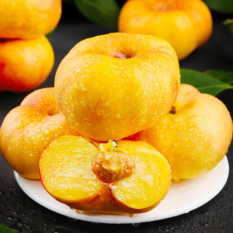（只发辽宁省内）山东黄油蟠桃桃香浓郁3.5斤大蟠桃7-10颗