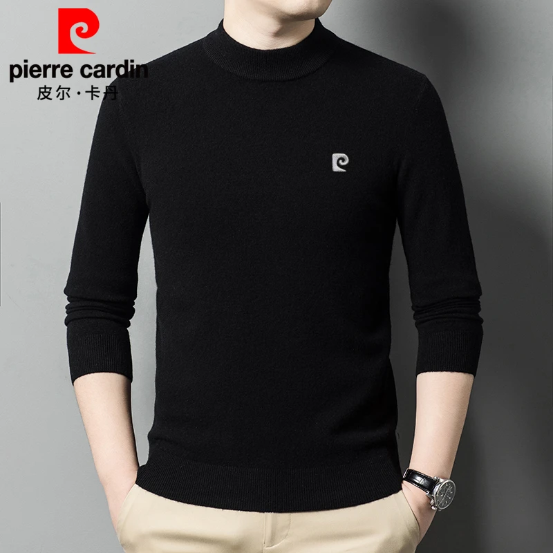 皮尔卡丹男半高领加厚青中年爸爸装保暖打底针织衫毛衣男款针织男
