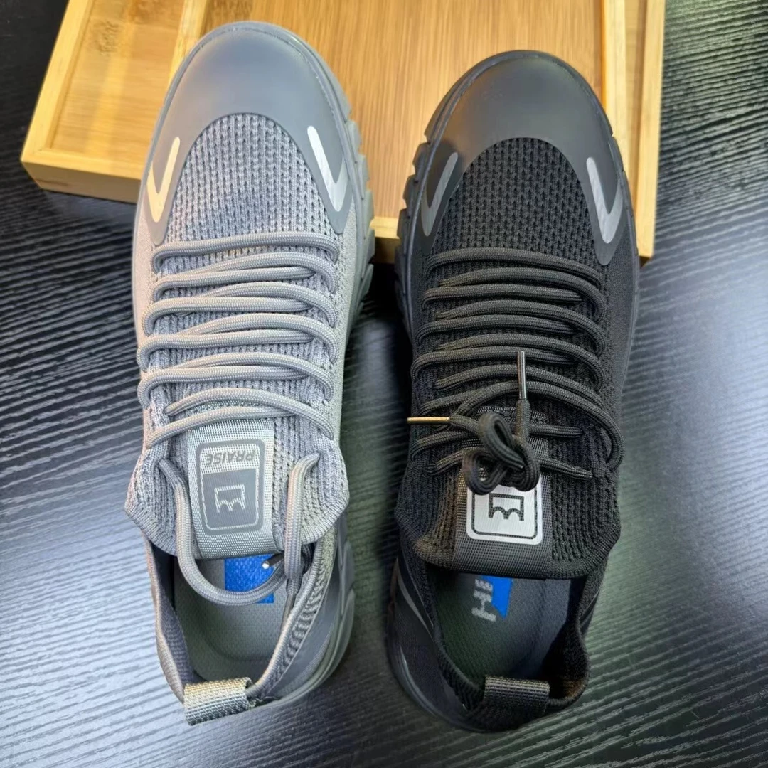 男鞋飞织运动鞋男春秋季休闲百搭透气系带鞋子时尚