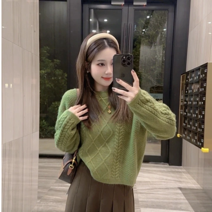 奈奈妮③【厚乳抹茶】时尚毛衣秋冬百搭2261