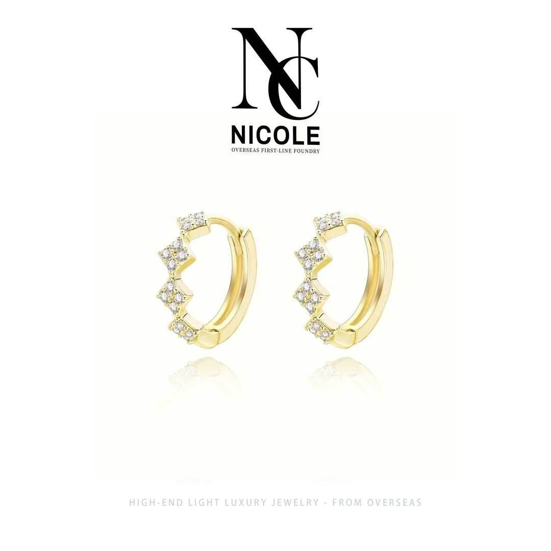 铜合金耳饰 Nicole妮可 意★星辰 百搭微镶耳扣 G0529