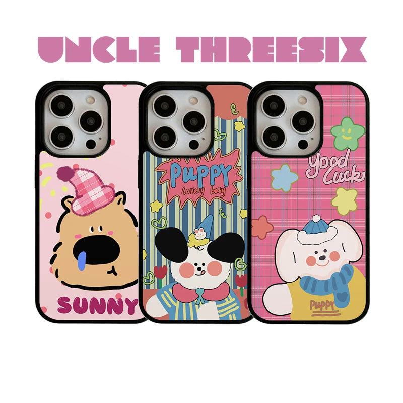 UNCLE36小狗狗磁吸PC磨砂肤感手机壳iphone14可爱适用于15promax