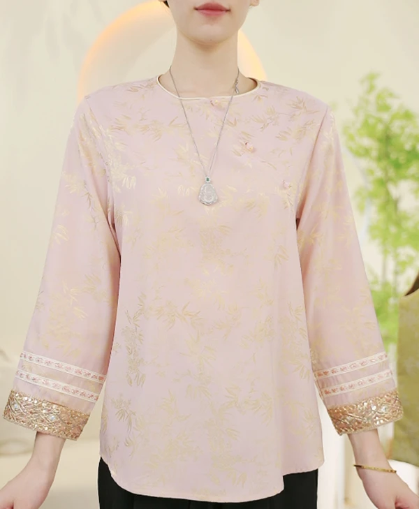 2024高定款秋冬复古中式盘扣衬衫女#8919