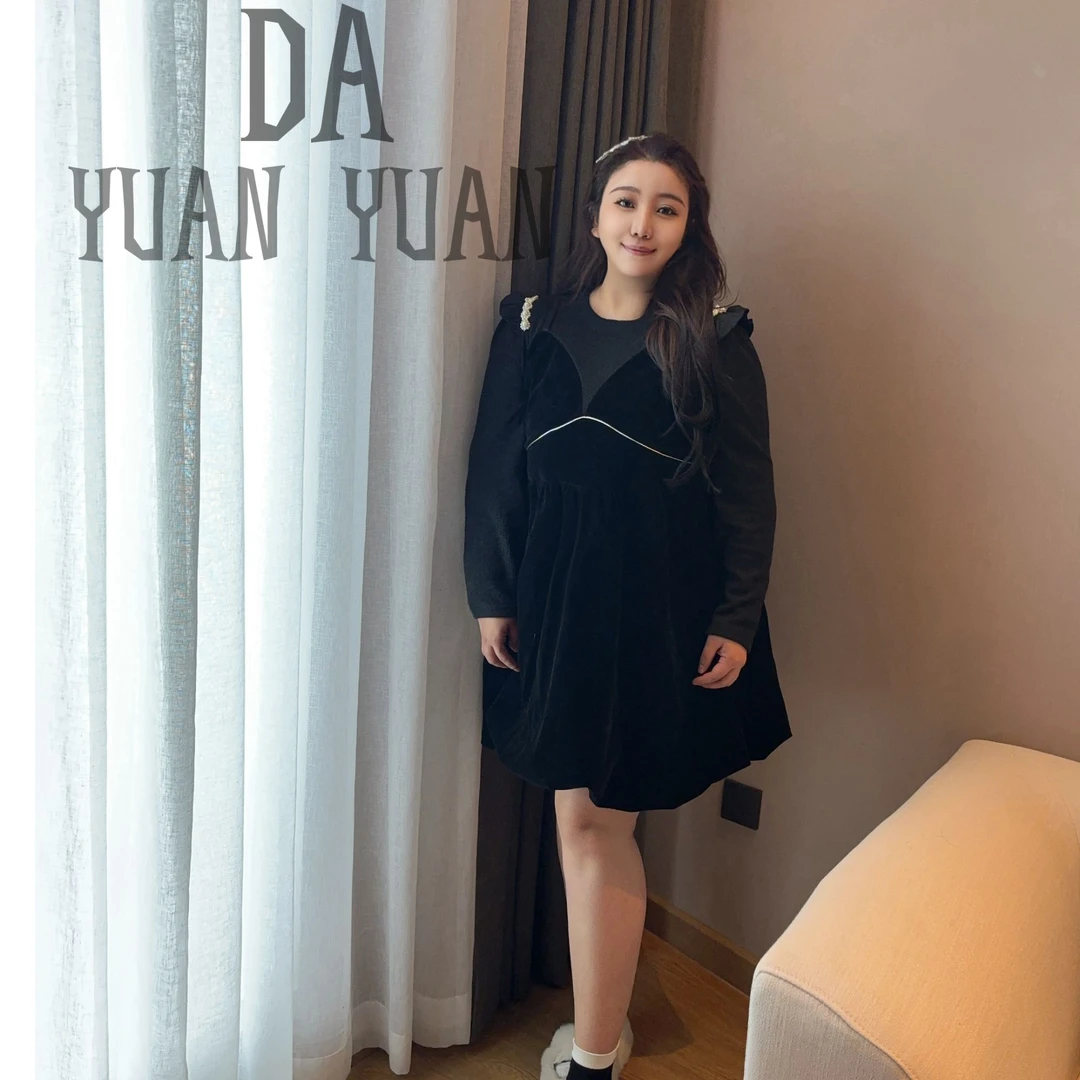 大媛媛爆款大码公主丝绒裙