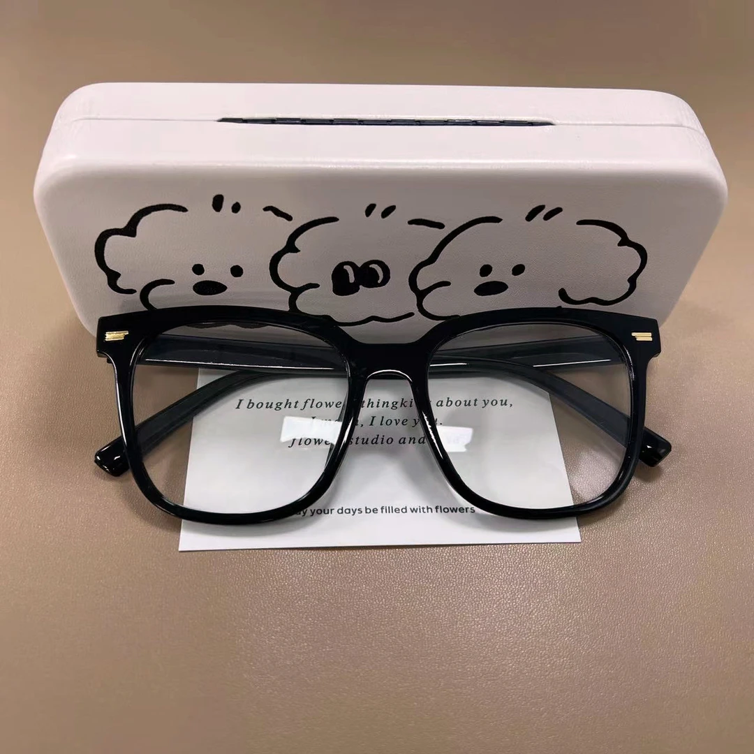 断货高冷黑！温柔小众复古方框可配度数学生平光近视眼镜框架ins