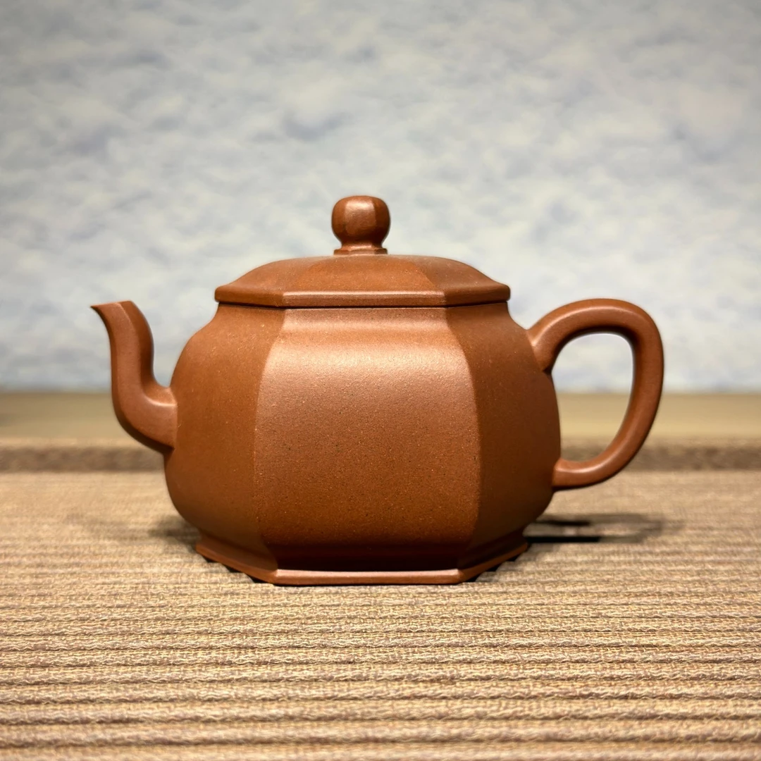 紫泥六方逸公紫砂壶方器宜兴丁山黄龙山原矿本山料全手工拍打拼接